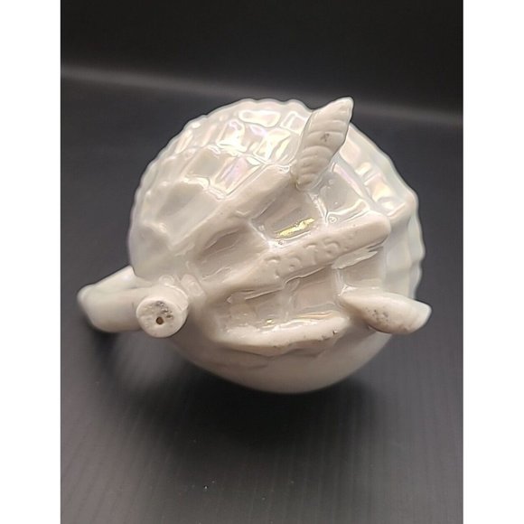 Antique Neptune Creamer‎ Opalescent Ivory Body Handle Shell Footed German 4" - Picture 7 of 9